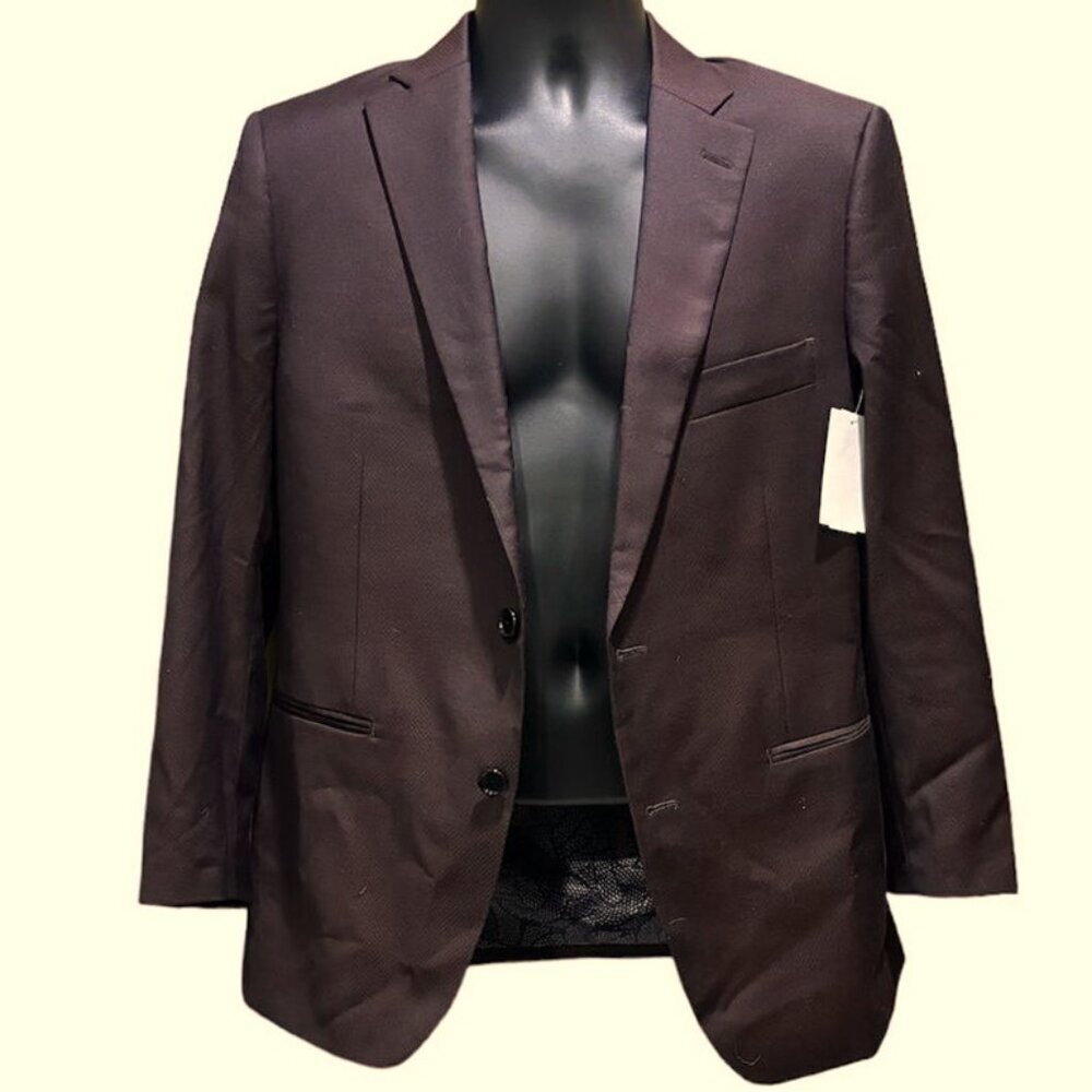 Indochino MensBrown Burgundy Yaletown 48 Wool Sport Coat Blazer
